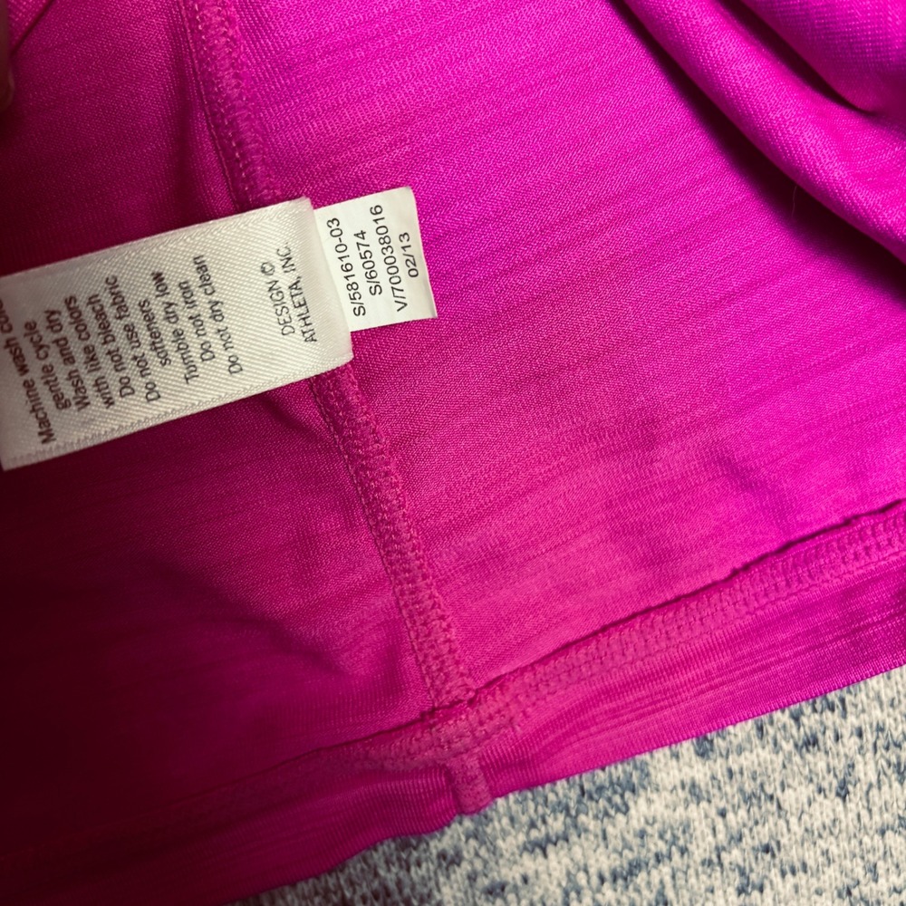 Athleta Womens XL Magenta Pink ‎ Quarter Zip Long Sleeve Pullover 581610 - Picture 7 of 8